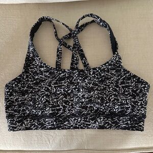 Lululemon Athletica Black and White Patterned Sports Bra